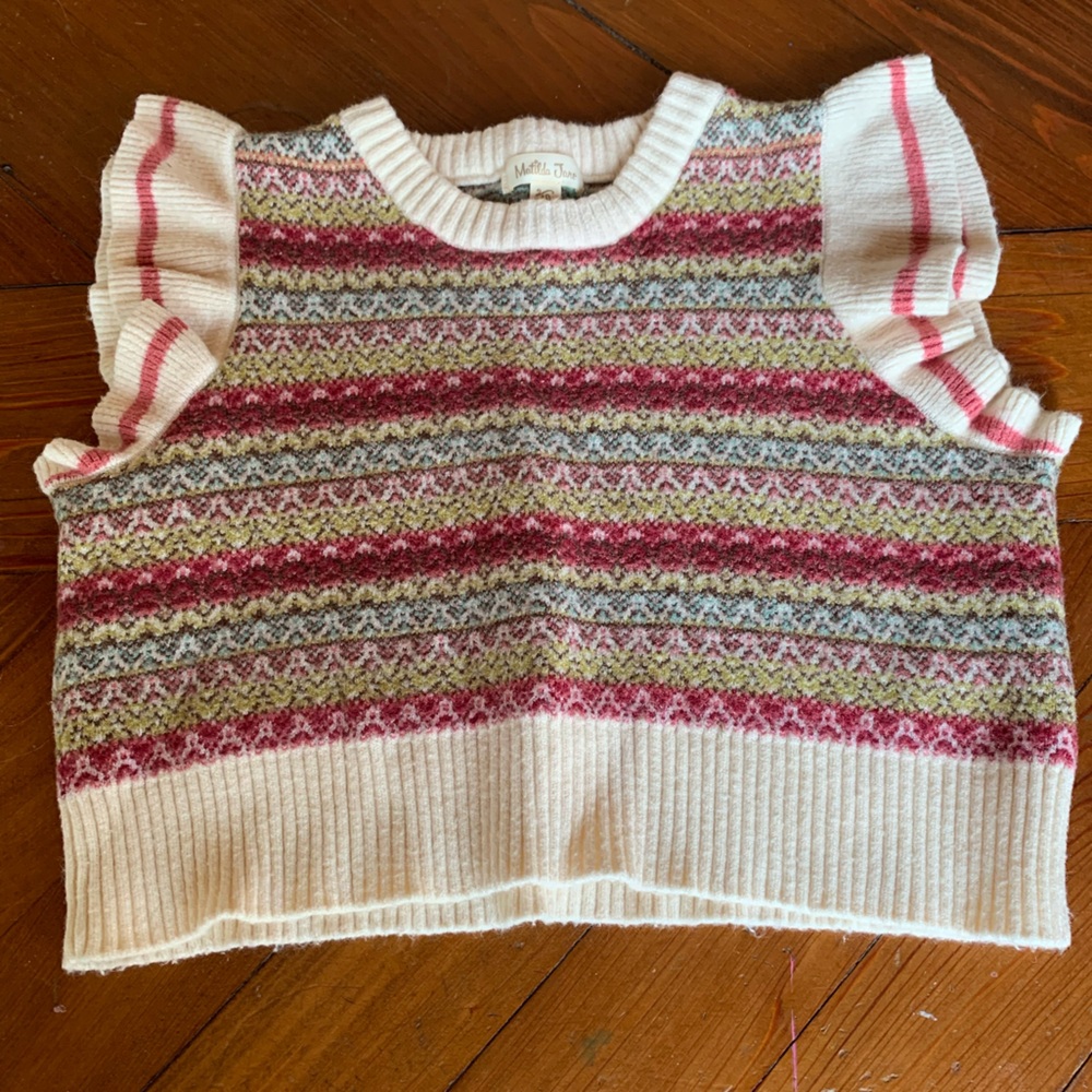 Matilda Jane girls cropped sweater vest size 10.